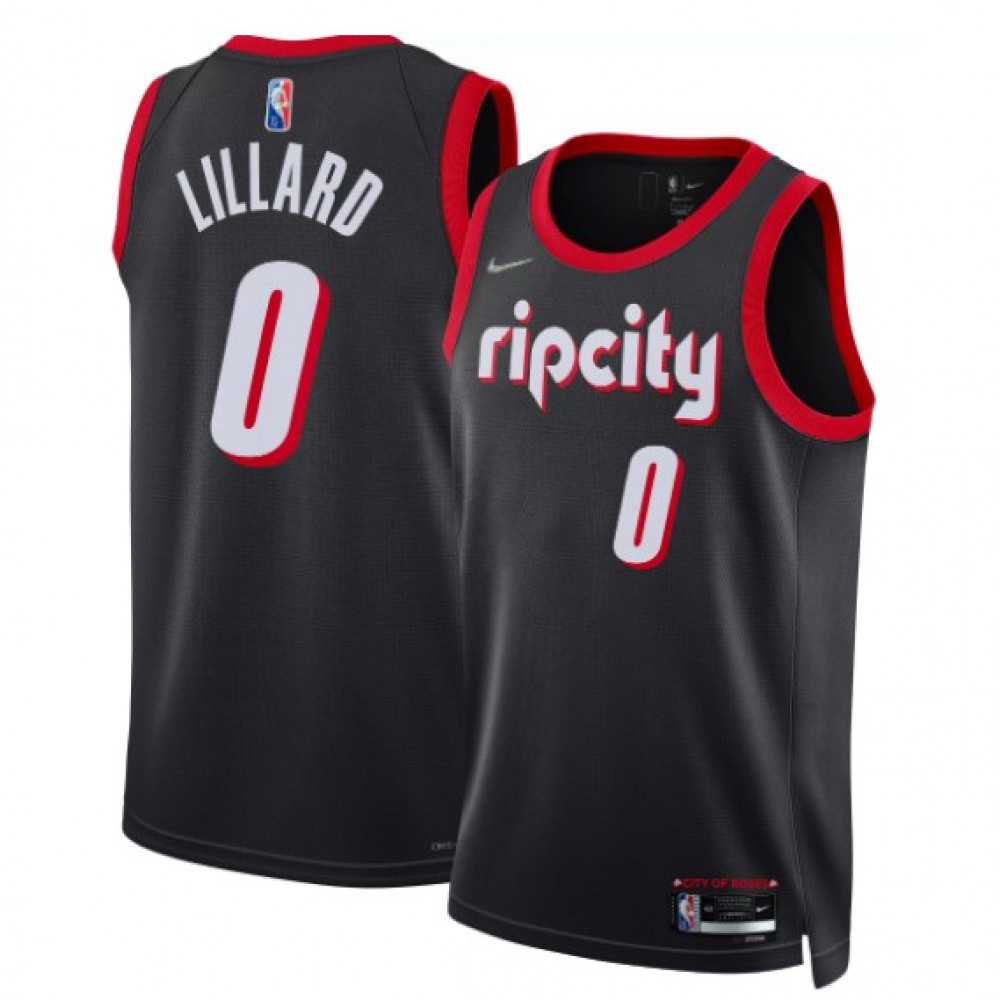 Men's Portland Trail Blazers Damian Lillard #0 Black 2021/22 Swingman NBA Jersey - City Edition-Pro Kit Vault | Brand New 26/27 Sports Jerseys